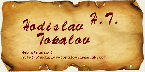 Hodislav Topalov vizit kartica